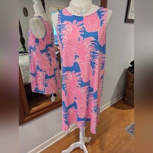 NWOT 💯% COTTON Lilly Pulitzer Pink and Blue Patterned Dress